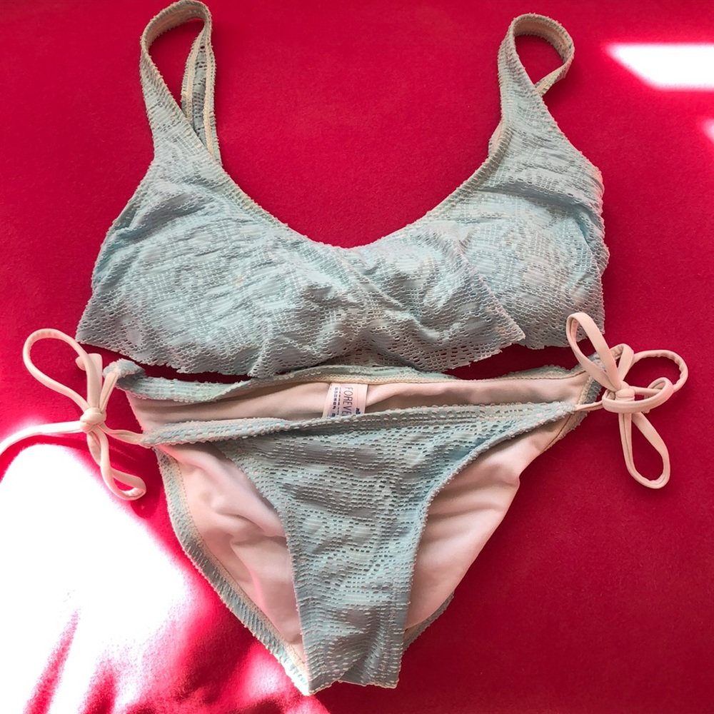 Blue flowy bikini